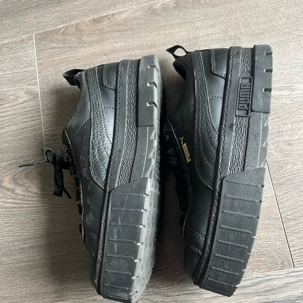 Puma Black leather platform Sneakers - Picture 2 of 5